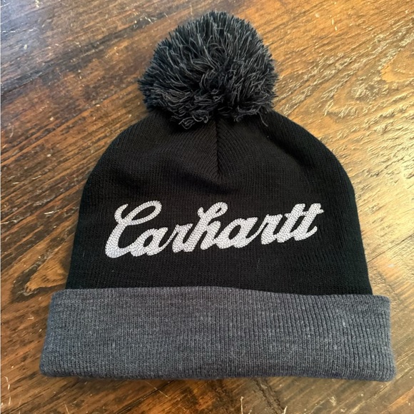 Carhartt Accessories - Carhartt Black and Gray Pom Beanie